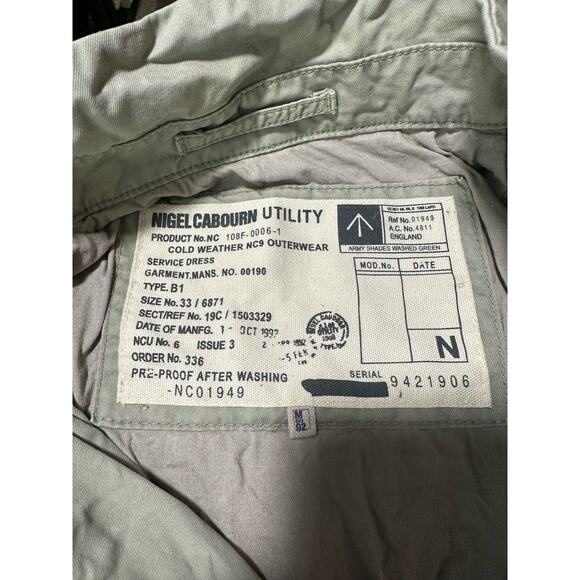 Nigel Cabourn Utility Jacket Tan Type B1 Cold Weather NC9 Outerwear Size 33 Tan - Picture 3 of 16